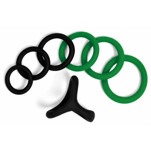 Pack 7 Cockrings FULL ERECT Noir-Vert de CockzRing