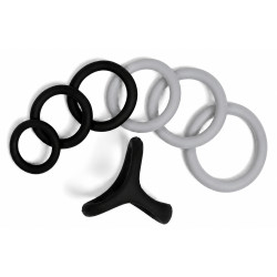 Pack 7 Cockrings FULL ERECT Noir-Gris de CockzRing 2