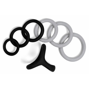 Pack 7 Cockrings FULL ERECT Noir-Gris de CockzRing
