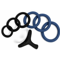 Pack 7 Cockrings FULL ERECT Noir-Marine de CockzRing 2