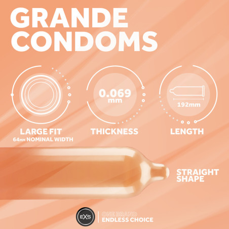 Préservatifs XXL GRANDE 64mm x12