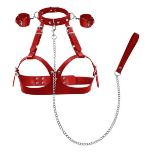 Harnais collier et menottes BEAUTYDOM Rouge