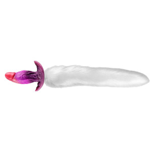 Plug alien queue de renard PURPLELIEN 10 x 4.2cm | Queue 41 cm| Blanc