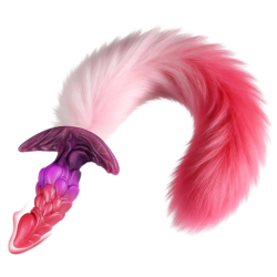 Plug dragon queue de renard DRAKONYX roses par Kinky Puppy
