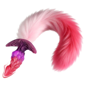 Plug dragon queue de renard DRAKONYX 13 x 4.6cm | Queue 40 cm | Roses