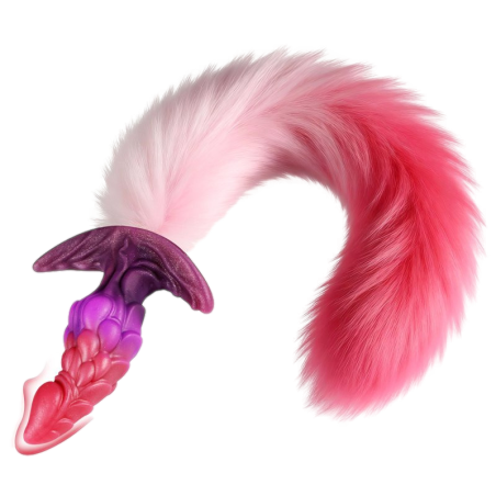 Plug dragon queue de renard DRAKONYX roses par Kinky Puppy