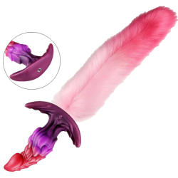 Plug dragon queue de renard DRAKONYX roses par Kinky Puppy 2