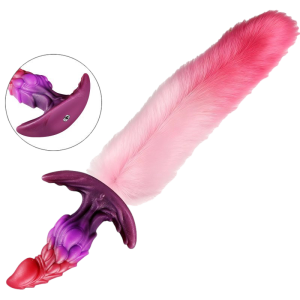 Plug dragon queue de renard DRAKONYX roses par Kinky Puppy