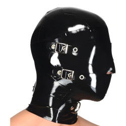 Cagoule en latex BLINDMUTEMAX Noire de LateXcite 2