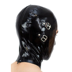 Cagoule en latex MODUL FACE Noire de LateXcite 2
