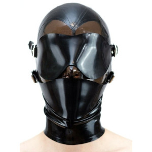 Cagoule en latex MODUL FACE Noire de LateXcite