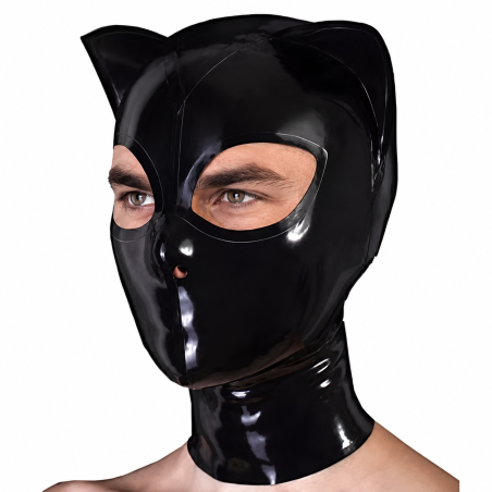 Cagoule en latex FULL CAT Noir de LateXcite