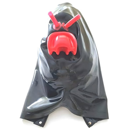 Cagoule en latex avec Bâillon ULTIMA GAG Noire de LateXcite
