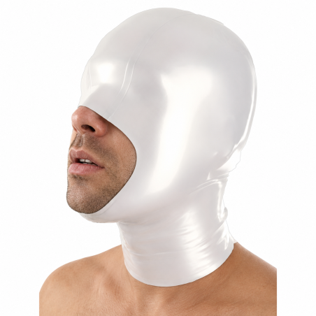 Cagoule en latex BLINDUNITE Blanche de LateXcite