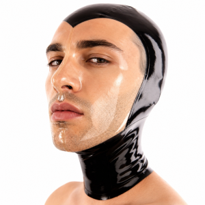 Cagoule en latex HEARTCLEAR Noire