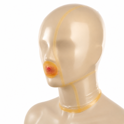 Cagoule en latex KOMPLET FACE transparente de LateXcite