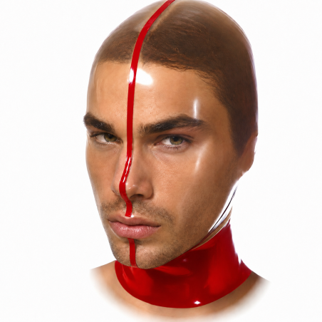 Cagoule en latex LINECLEAR Rouge de LateXcite