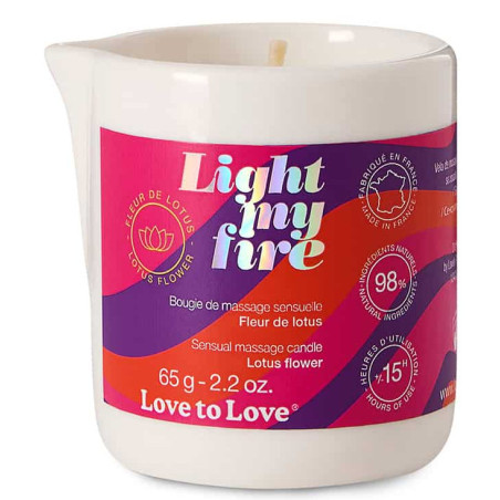 Bougie de Massage LIGHT MY FIRE 65g Fleur de Lotus