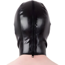 Cagoule en latex PIERCE EYES Noire de LateXcite 2