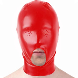 Cagoule en latex PIERCE EYES Rouge de LateXcite