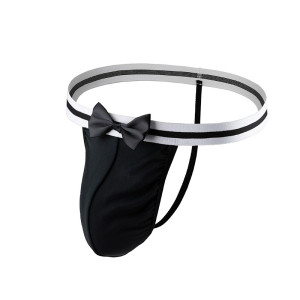 String avec noeud GENTLEMAN Noir-Blanc
