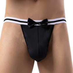String avec noeud GENTLEMAN Noir-Blanc