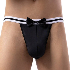String avec noeud GENTLEMAN Noir-Blanc
