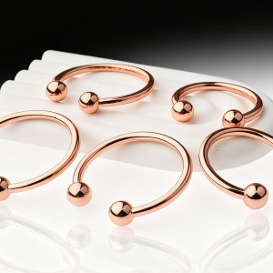 Anneau de gland 2 Boules OPEN BALL 8mm Rose cuivré par MenSteel
