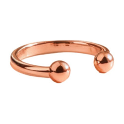 Anneau de gland 2 Boules OPEN BALL 8mm Rose cuivré par MenSteel 2
