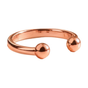Anneau de gland 2 Boules OPEN BALL 8mm Rose cuivré par MenSteel