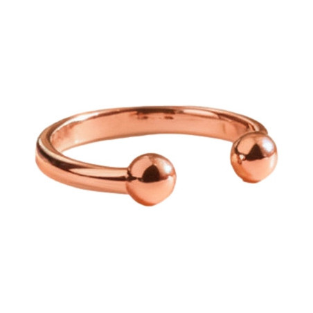 Anneau de gland 2 Boules OPEN BALL 8mm Rose cuivré par MenSteel