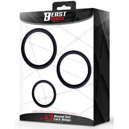 Lot de 3 Cockrings fins THINIAK de Beast Rings