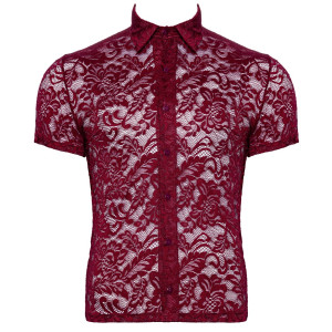 Chemise sexy en dentelle KALISPA Bordeaux de Svenjoyment