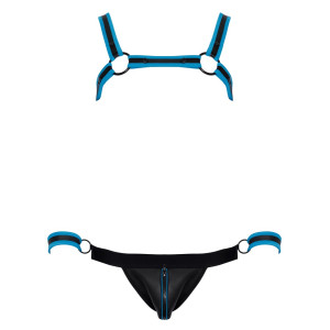 Harnais + Jock OULYS Noir-Bleu de Svenjoyment