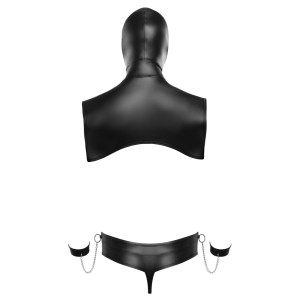 Cagoule + String à menottes TEROS Noir de Svenjoyment