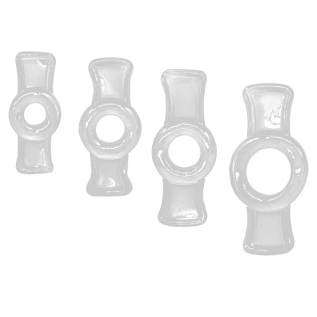 Mini cockrings BOWRING Transparents - Lot de 4