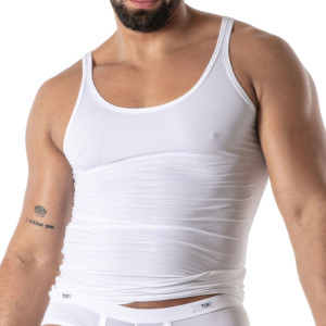 Débardeur microfibre MON AMOUR Blanc