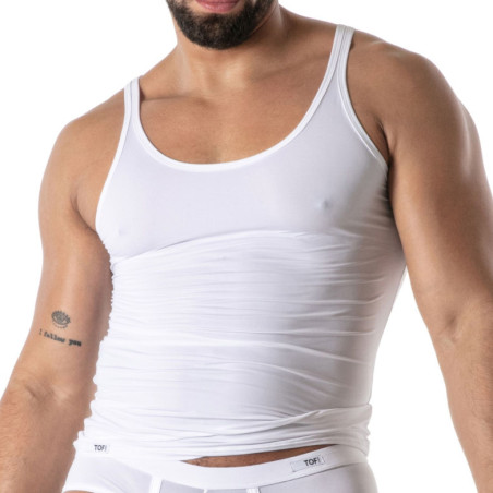 Débardeur microfibre MON AMOUR Blanc de TOF Paris