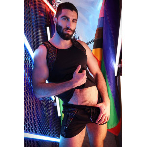 Débardeur ICON PRIDE Noir-Rainbow de Breedwell