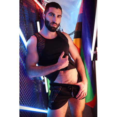 Débardeur ICON PRIDE Noir-Rainbow de Breedwell