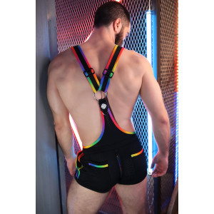 Salopette courte ICON PRIDE Noir-Rainbow de Breedwell