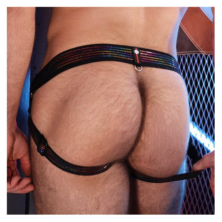 Jockstrap ICON PRIDE Noir-Rainbow de Breedwell