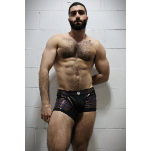 Boxer-String ICON PRIDE Noir-Rainbow de Breedwell