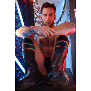 Chaussettes hautes ICON PRIDE Noir-Rainbow de Breedwell