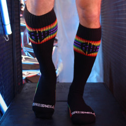 Chaussettes hautes ICON PRIDE Noir-Rainbow de Breedwell