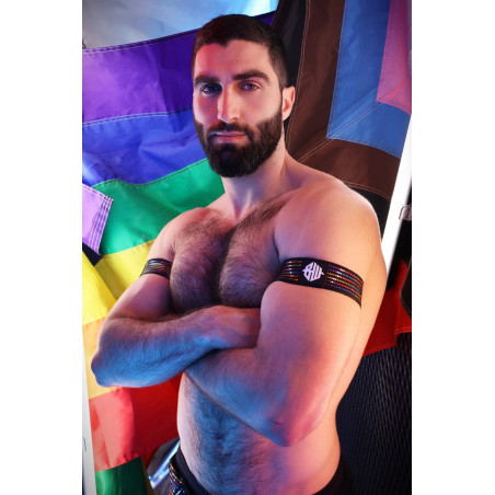 Brassards ICON PRIDE Noir-Rainbow x2 de Breedwell
