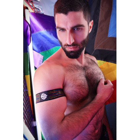 Brassards ICON PRIDE Noir-Rainbow x2 de Breedwell