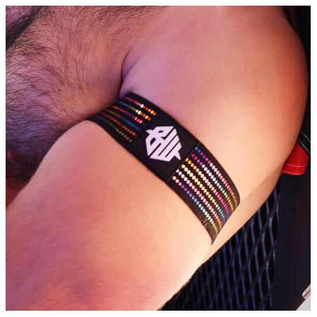 Brassards ICON PRIDE Noir-Rainbow x2 de Breedwell
