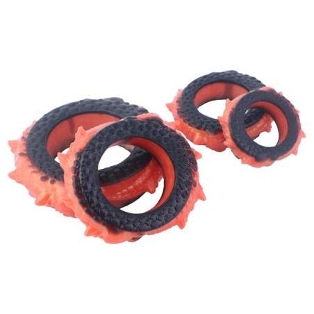 Lot de 4 Cockrings CROKLHU Orange-Noir  de CockzRing