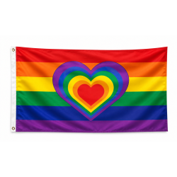Drapeau Rainbow HEART 90 x 150cm 2